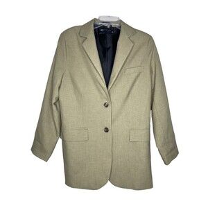 Asos Design Blazer Women Size 2 Oversized Light Green Exaggerated Shoulders